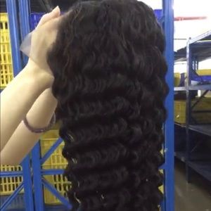 Deep wave human hair wig